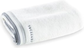 Toalha Rosto Trussardi Montello Branco Barra Cinza