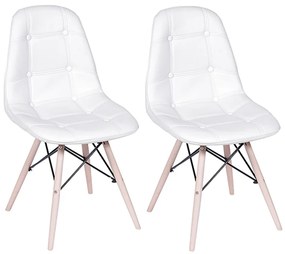 Conjunto 2 Cadeiras Eames Eiffel Botonê Branco - Conjunto 2 Cadeiras Eames Eiffel Botonê - Branco