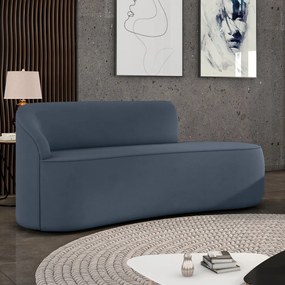 Sofá 3 Lugares Orgânico 180 cm Morgan Suede D03 - D'Rossi - Azul Marinho