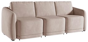 Sofá Cama Modulado Retrátil e Reclinável Decorativo Varsóvia 246cm Veludo Rosê G33 - Gran Belo
