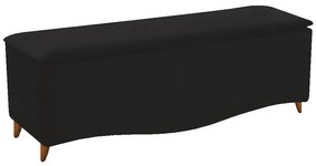 Calçadeira Estofada Yasmim 160 cm Queen Size Suede Preto - ADJ Decor