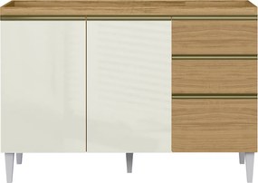 Balcão Cozinha sem Tampo 120cm para Pia Paolla Atacama/Off White A09 - D'Rossi