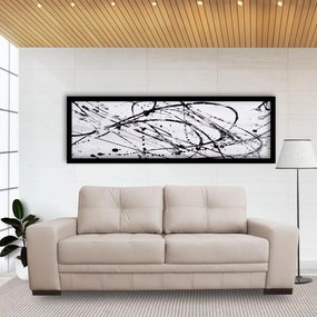 Sofá 3 Lugares Sala de Estar Milano 210cm Couro Off White G58 - Gran Belo