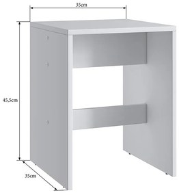 Conjunto Com 2 Banquetas Baixas Multiuso Em Mdp - Branco