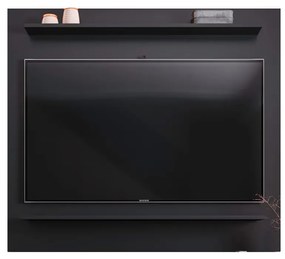 Painel para TV Suspenso 50 Pol 120cm 2 Prateleiras Mercy M12 D'Rossi - Preto