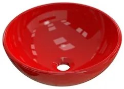 Cuba Pia de Apoio para Banheiro Redonda Bowl 30 C08 Vermelho - Mpozena