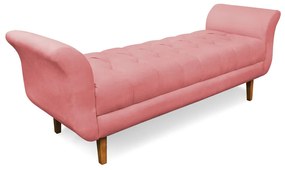 Recamier Olinda Suede 160 cm Pés Chanfrado Castanhos - D'Rossi - Rose