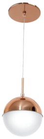 Pendente Globo Ø14X23Cm Metal E Globo Ø14Cm 01Xg9 | Old Artisan Pd-550... (COBRE FOSCO / COBRE BRILHO, CLEAR (TRANSPARENTE))