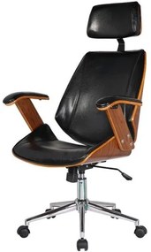 Cadeira Office Lisboa PU Preto Base Cromada - 33478 Sun House
