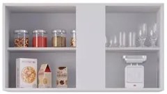 Armário Aéreo 100cm 2 Portas Indiana Branco/Preto - Lumil Móveis