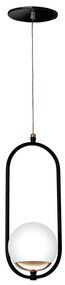 Pendente Oval C/ Globo 15X12X37Cm Metal E Vidro 1 X G9 Globo Ø12Cm|Old... (COBRE BRILHO, FOSCO)