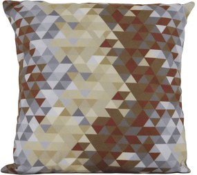 Capa almofada LYON Veludo estampado Triangulo Terracota 50x50cm