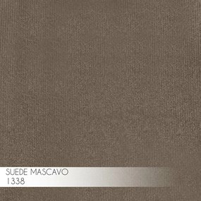 Banqueta Decorativa Rubel Base Bronze Suede Cappuccino G41 - Gran Belo