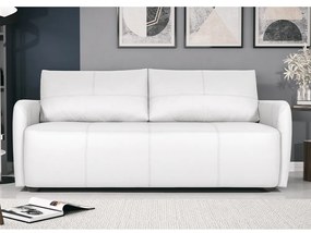 Sofá Decorativo Sala de Estar Lily 3 Lugares 240cm Couro Branco G34 - Gran Belo