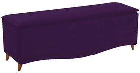Calçadeira Estofada Yasmim 140 cm Casal Suede Roxo - ADJ Decor
