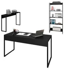 Conjunto Escritório Mesa 150 Aparador e Estante Studio Industrial Z28