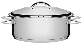 Caçarola Tramontina Solar Rasa em Aço Inox Fundo Triplo com Tampa e Alças 28 cm 7,1 L