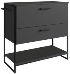 Gabinete de Banheiro 80cm Industrial Para Cuba Satto Grafite Z54 - Mpo