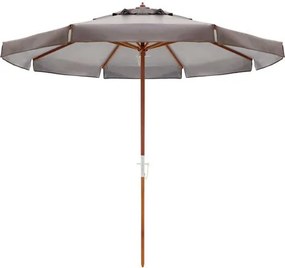 Ombrellone Ilhabela - Cobertura Bagum Marrom - Haste em Madeira 240cm - 68872 Sun House