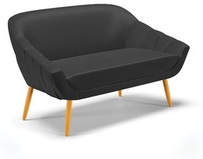 Namoradeira 02 Lugares Giovana Corino Pés Palito Castanho - D'Rossi - Preto