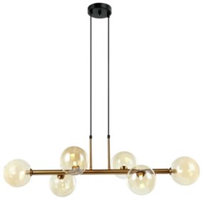 Pendente Abaporu Metal Bronze E Vidro Champagne 31X95X28Cm 6Xg9 | Bell... (Bronze)