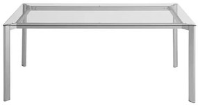 Mesa de Jantar Mila com Tampo de Vidro Base Aço Cinza 120cm - 55729 Sun House