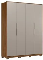 Guarda Roupa Casal 180cm 4 Portas Atren D02 Nogueira/Nude - Mpozenato