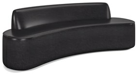 Sofá Decorativo 4 Lugares 230cm Bélgica Curvo PU Preto G15 - Gran Belo