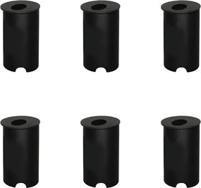 Kit 6 Balizadores Led Embutir Preto 0,75w 2700k Ip65