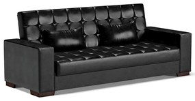 Sofá Cama Decorativo 210cm Beesley Pu Preto Brilho G19 - Gran Belo