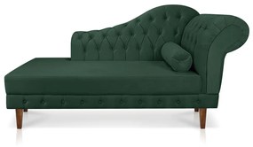 Divã Recamier Capitonê Mônaco 165 cm Suede Verde Pés Chanfrado- D'Rossi