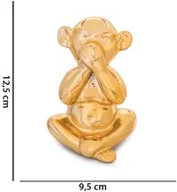 Enfeite Decorativo Macaco Não Falo Cerâmica Dourado 12,5 Cm - D'Rossi