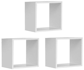 Kit 03 Nicho Infantil Organizador Branco Brilho 30x30 Cm - DRossi Ajl Moveis - D'Rossi
