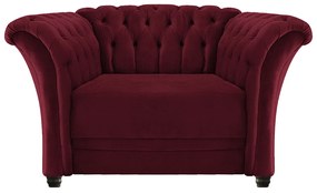 Poltrona Decorativa Chesterfield Sofia Suede Bordô - ADJ Decor