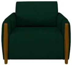 Poltrona Decorativa para Sala de Estar 98cm Amaranto Z32 Veludo Verde