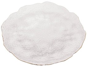 Prato Sobremesa De Cristal Martelado Com Borda Dourada Taj 20cm 28946 Wolff