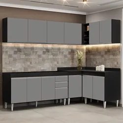 Armário de Cozinha Modulado de Canto 6 Peças CP31 Balcão sem Tampo Pre