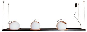 Pendente Slide 20X150X20Cm Alumínio E Globo Ø20Cm 3Xe27 Por Waldir Jun... (BT / DR-P - Branco Texturizado / Dourado Brilho Polido Verniz)