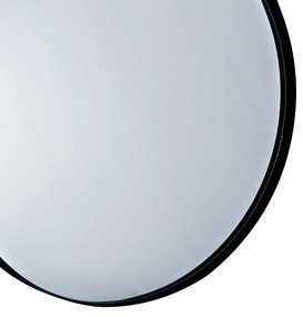 Espelho Adnet Redondo Preto com Alça Metálica 77x50 cm - D'Rossi