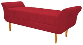 Recamier Estofado Ari 90 cm Solteiro Suede Vermelho - ADJ Decor