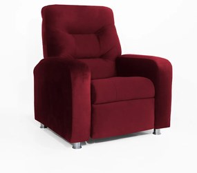 Poltrona Do Papai Reclinável Madri Suede Bordô