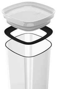Pote Hermético de Acrílico Quadrado Tampa Branca- 1,5L