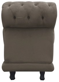 Kit 02 Recamier Barcelona Namoradeira Calçadeira Suede D'Rossi - Marrom Rato