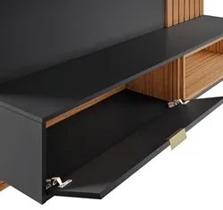 Painel Bancada Suspensa para TV até 65 Pol. Ripado 180cm Tocantins Pre