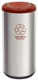 Lixeira Inox Tramontina Piemonte 40 Litros Acetinado Tampa Basculante Marrom