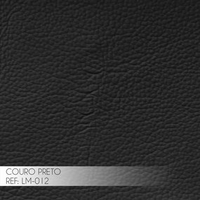 Kit 2 Puff Decorativo Sala de Estar Costela Couro Preto G34 - Gran Belo