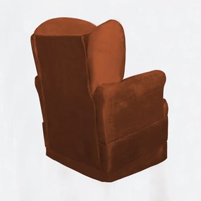 Conjunto Poltrona Ana de Amamentação com Balanço + Puff Ana Suede Telha