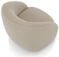 Poltrona Decorativa Orgânica Giratória Lya Z32 Suede Bege - Mpozenato