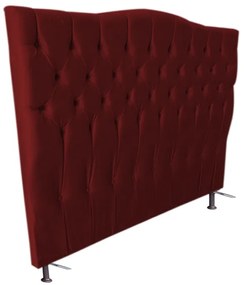 Cabeceira Cama Box Solteiro 90cm Capitonê Sofia Suede Bordô - Sheep Estofados - Vermelho escuro