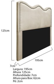 Cabeceira King Bari P02 195 cm para cama Box Corano - ADJ Decor